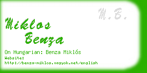 miklos benza business card